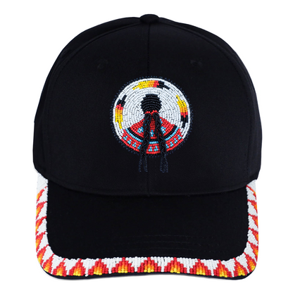 MMIW Feathers Cotton Unisex Baseball Cap With Beaded Patch Brim Native American Style