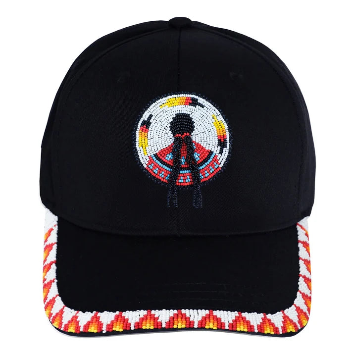 MMIW Feathers Cotton Unisex Baseball Cap With Beaded Patch Brim Native American Style