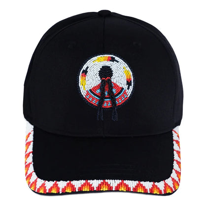 MMIW Feathers Cotton Unisex Baseball Cap With Beaded Patch Brim Native American Style
