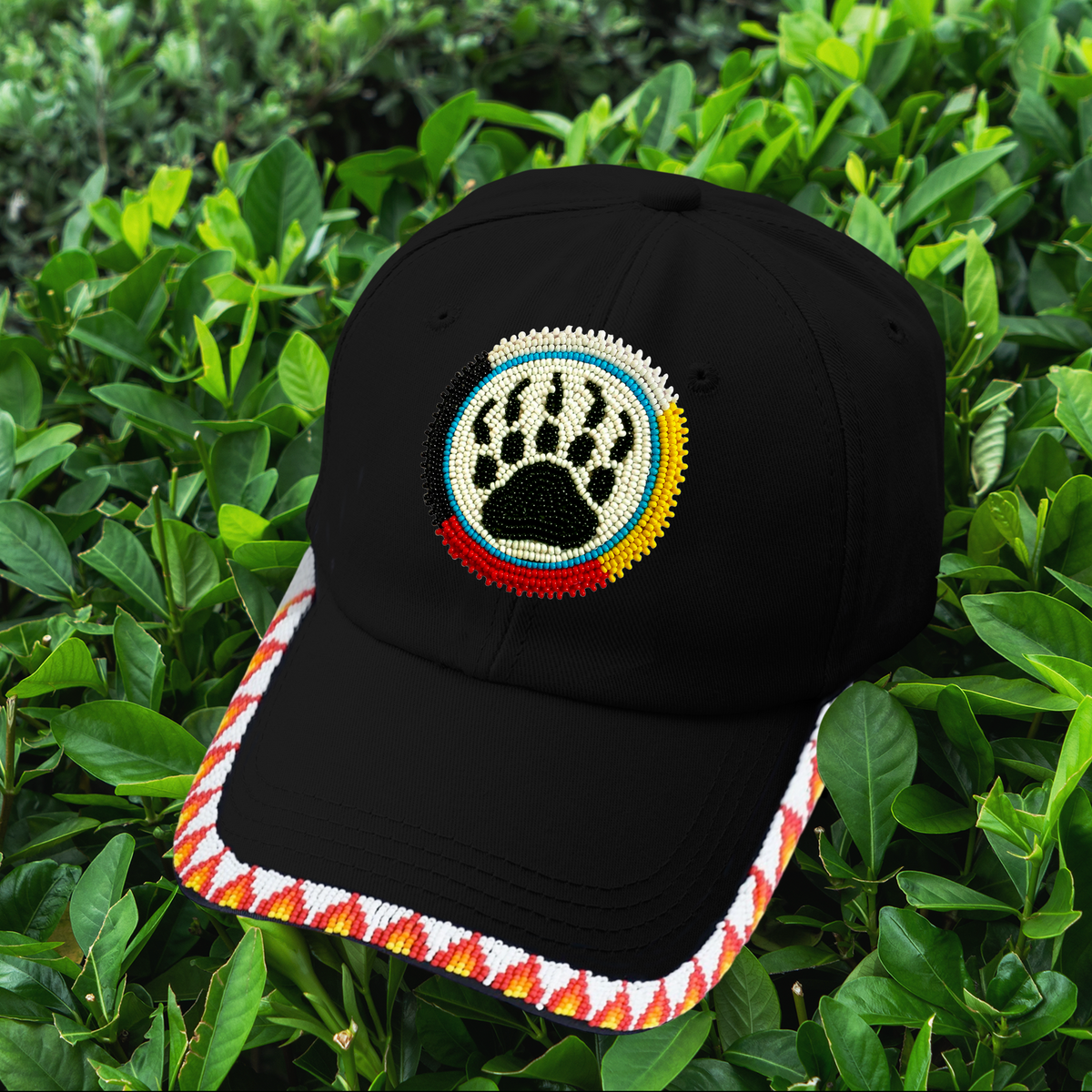 Bear Paw Baseball Cap With Patch Brim Unisex Native American Style