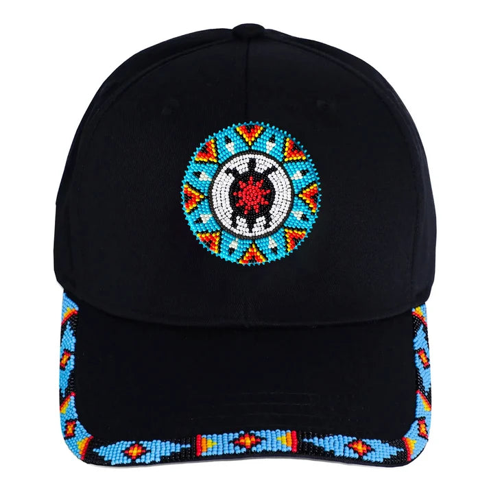 MMIW Feathers Cotton Unisex Baseball Cap With Beaded Patch Brim Native American Style
