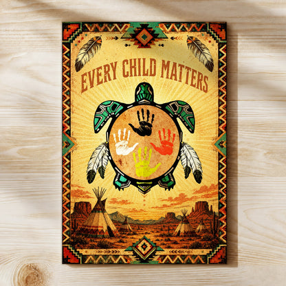Every Child Matters Turtle Canvas Wall Art – Native American Indigenous Home Decor