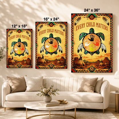 Every Child Matters Turtle Canvas Wall Art – Native American Indigenous Home Decor