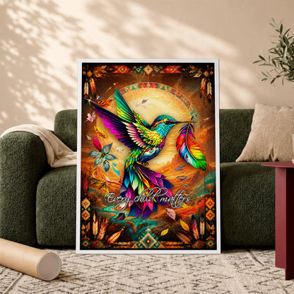 Every Child Matters Hummingbird Canvas - Indigenous Wall Art