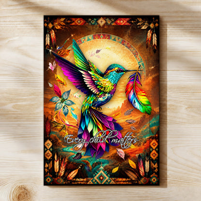 Every Child Matters Hummingbird Canvas - Indigenous Wall Art
