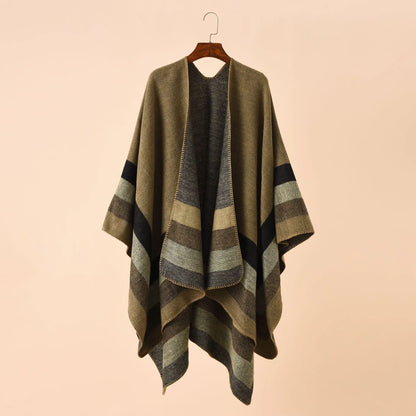 2024 New Fashion Winter Warm Plaid Ponchos And Capes For Women Oversized Shawls and Wraps Cashmere Pashmina Female Bufanda Mujer