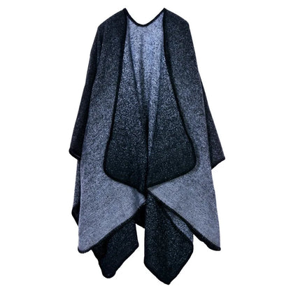 Autumn Winter Lattice Women Travel Shawl Imitation Cashmere European  National Style Fork Thickened Cloak Ponchos Capes