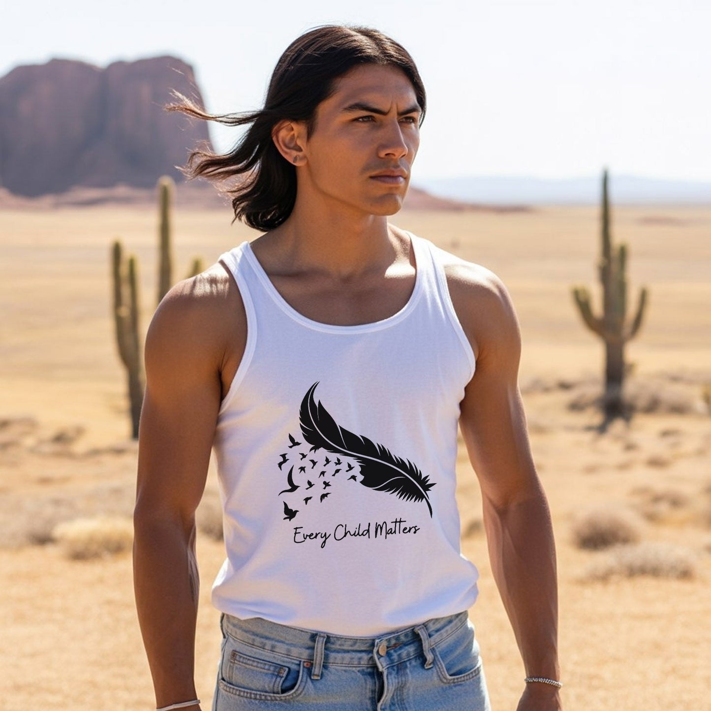 Every Child Matters Feather Flying Birds Design For Orange Shirt Day Unisex Tank Top