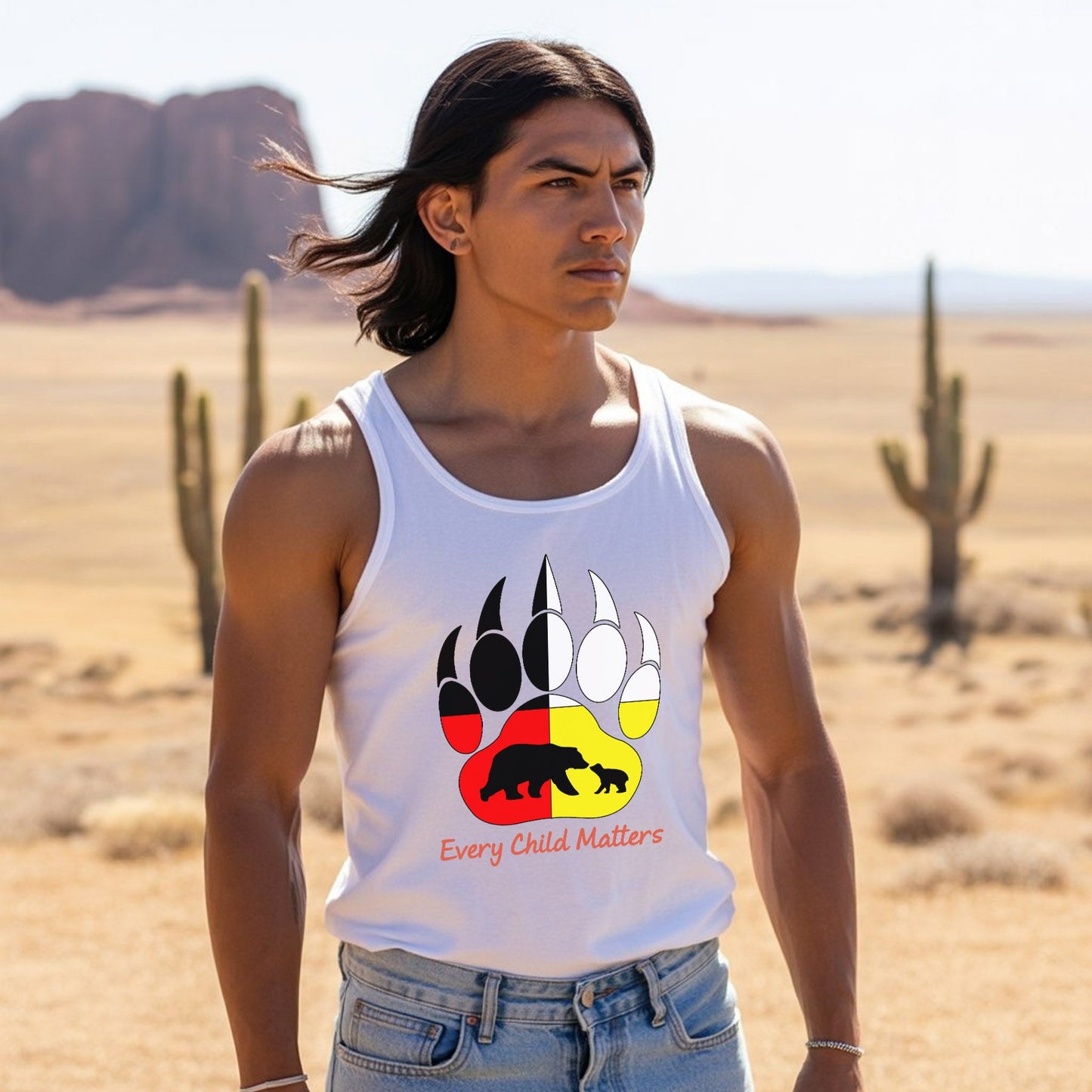 Every Child Matters Bear Paw Indigenous Pride Unisex Tank Top