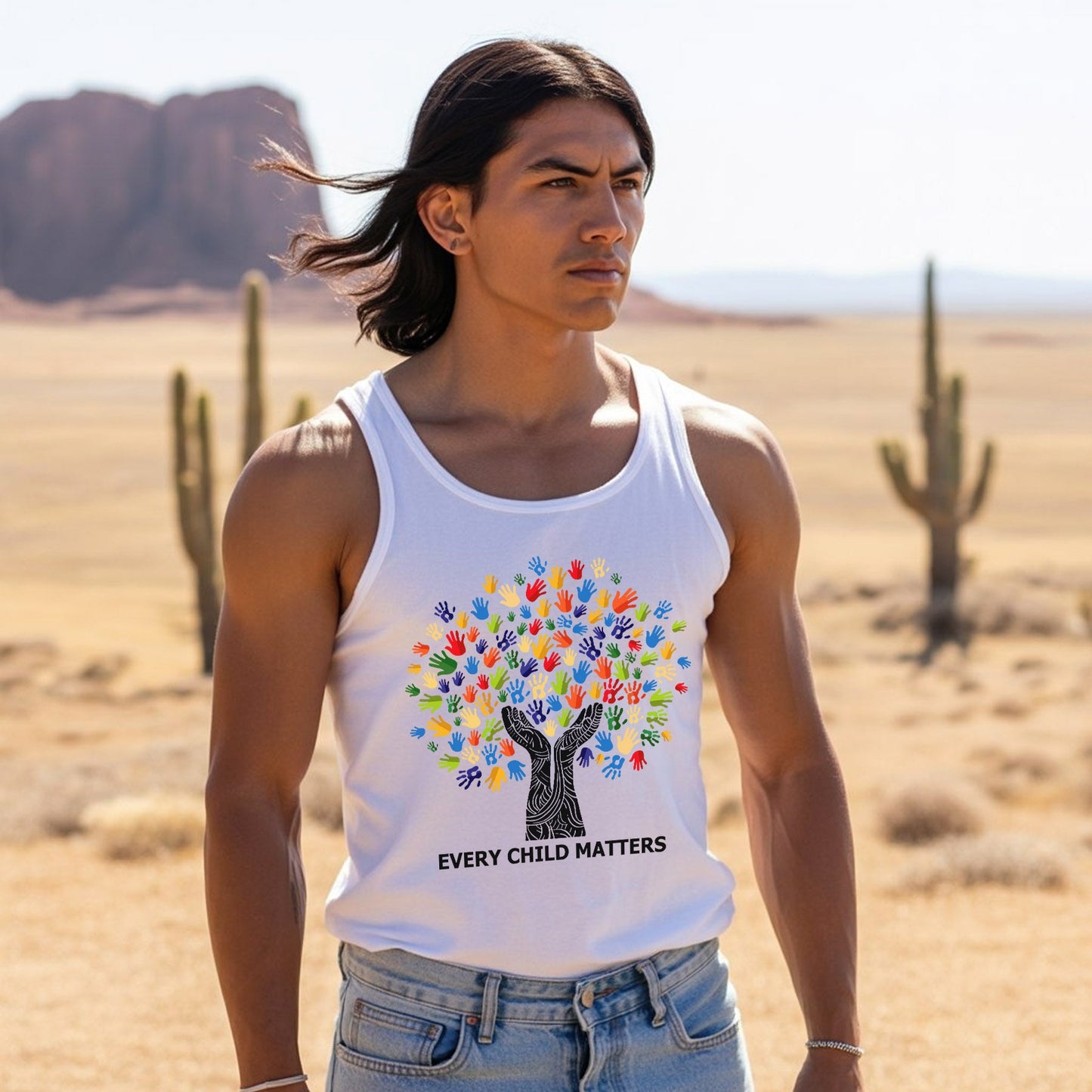 Every Child Matters Handprint Tree For Orange Shirt Day Unisex Tank Top