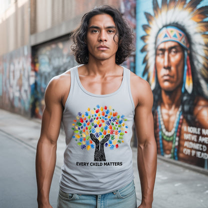 Every Child Matters Handprint Tree For Orange Shirt Day Unisex Tank Top