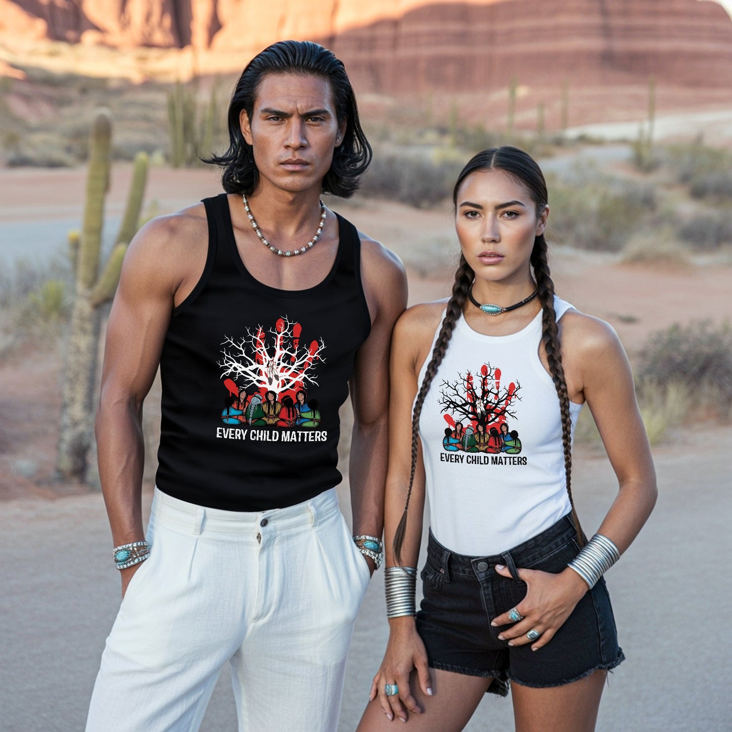 Every Child Matters Indigenous Roots Red Hand Design For Orange Shirt Day Unisex Tank Top