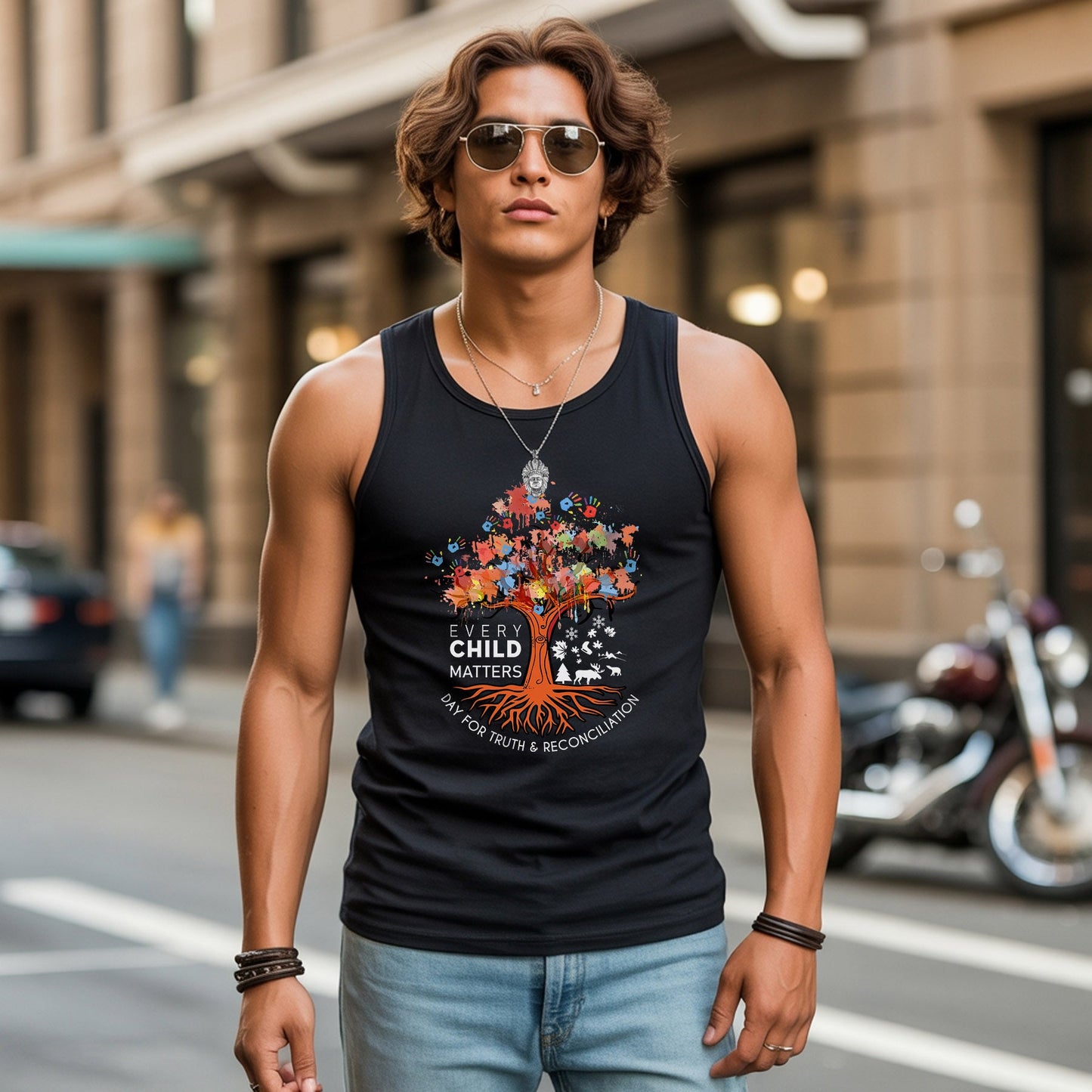 Every Child Matters Tree Of Life, Handprints Of Hope, And Healing Unisex Tank Top