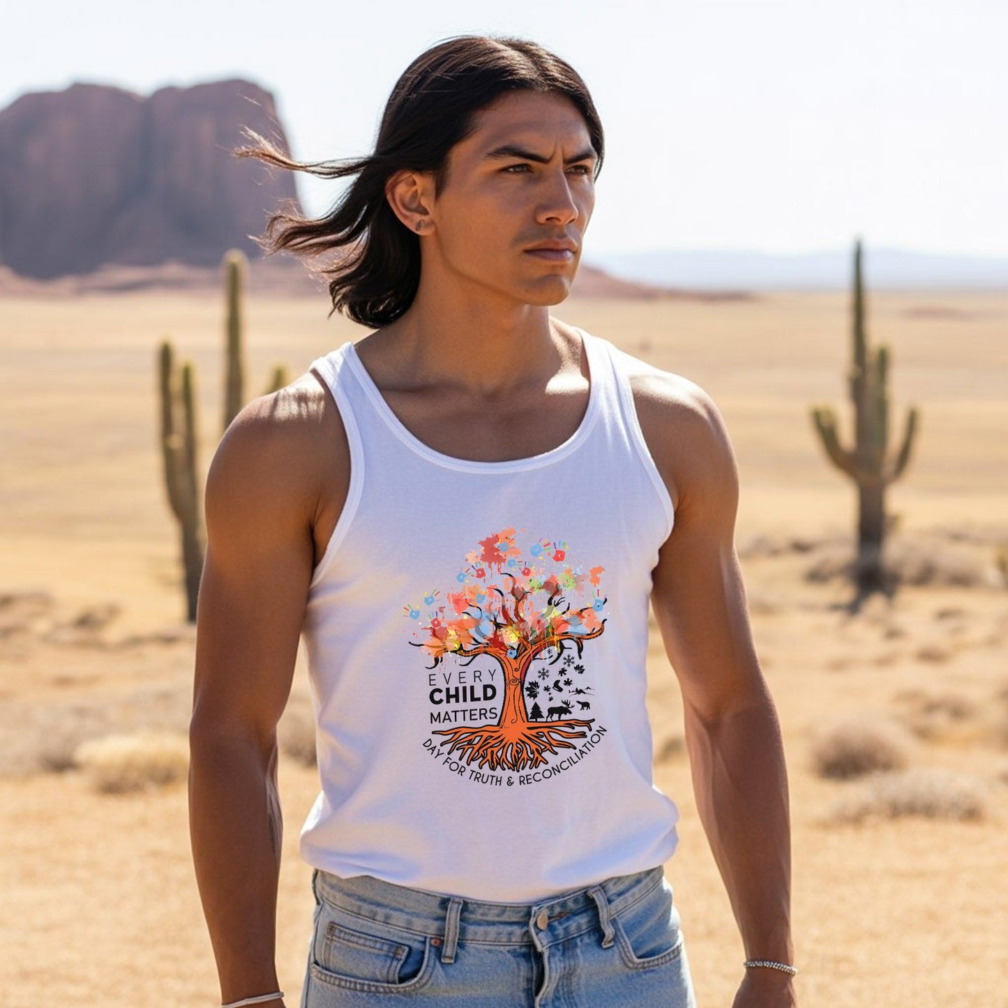 Every Child Matters Tree Of Life, Handprints Of Hope, And Healing Unisex Tank Top