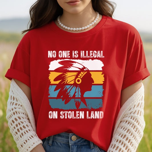 No One Is Illegal On Stolen Land - Native Land Unisex T-Shirt/Hoodie/V-Neck/Sweatshirt