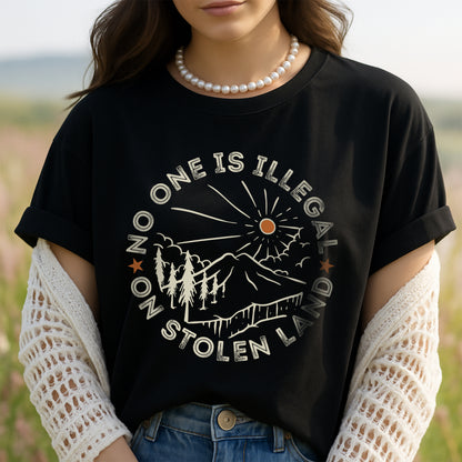 No One Is Illegal On Stolen Land Awareness Unisex T-Shirt/T-Shirt V-Neck/Hoodie/Sweatshirt