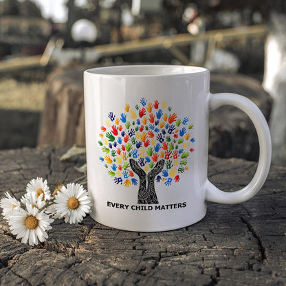 Every Child Matters Handprint Tree For Orange Shirt Day Ceramic Coffee Mug