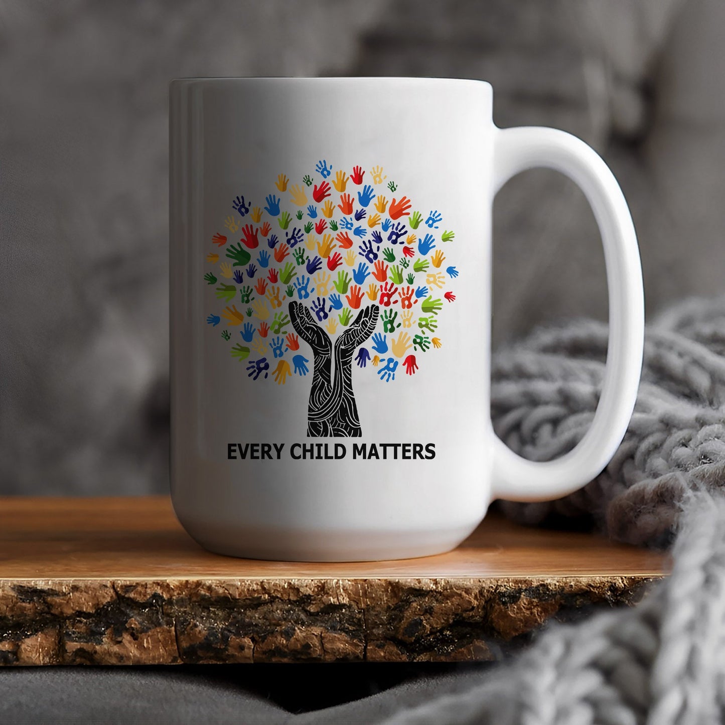 Every Child Matters Handprint Tree For Orange Shirt Day Ceramic Coffee Mug