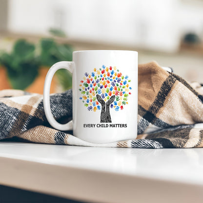 Every Child Matters Handprint Tree For Orange Shirt Day Ceramic Coffee Mug
