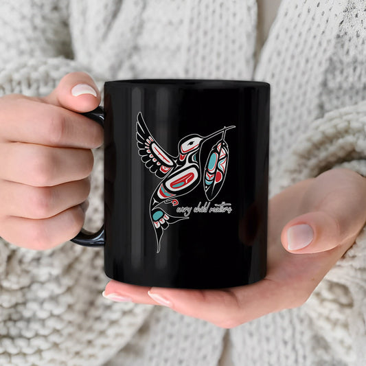 Every Child Matters Hummingbird With Feather Design Ceramic Coffee Mug