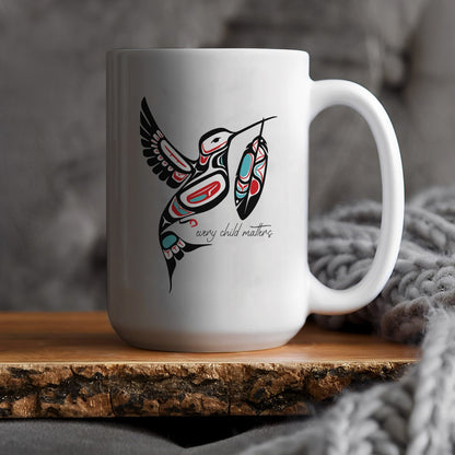 Every Child Matters Hummingbird With Feather Design Ceramic Coffee Mug