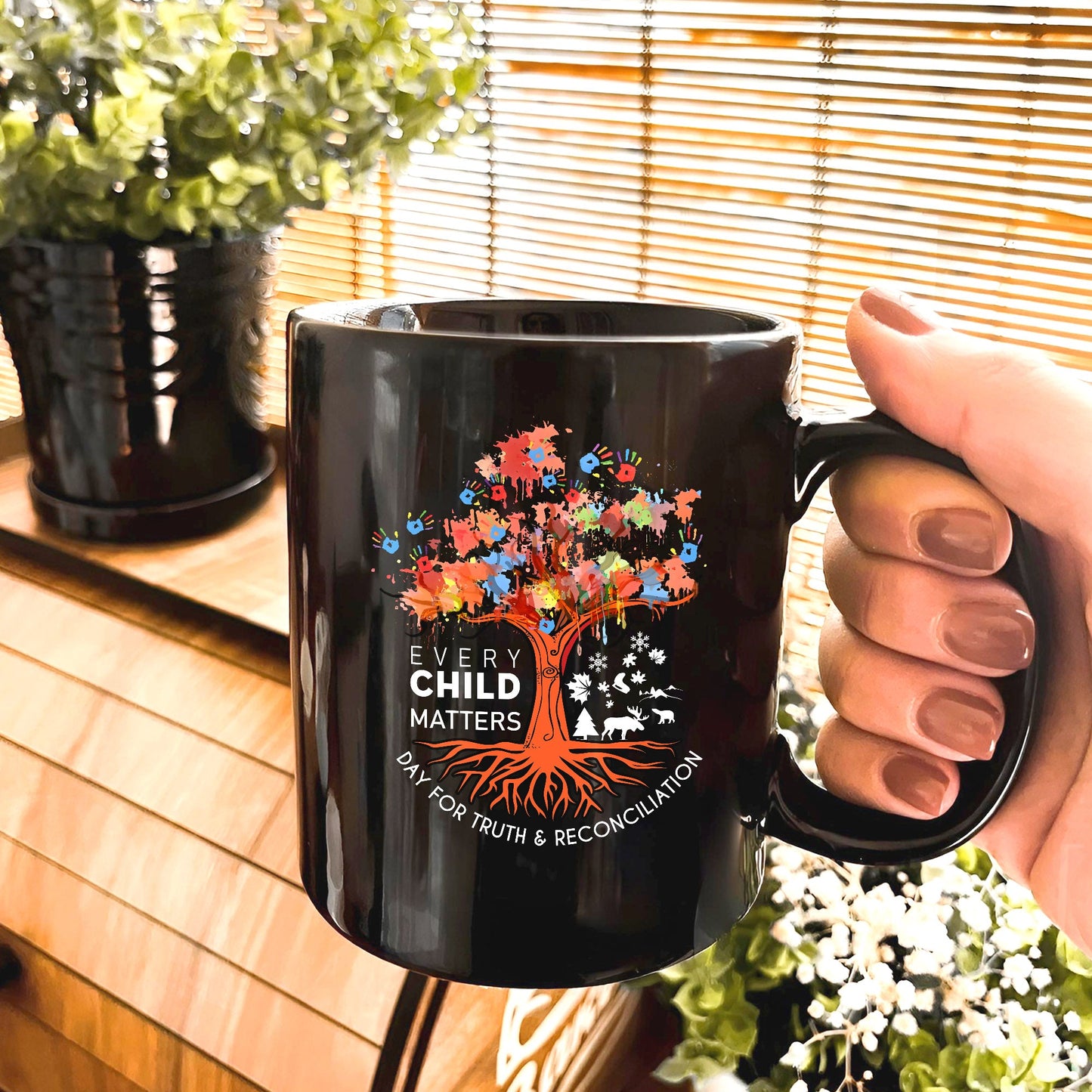 Every Child Matters Tree Of Life, Handprints Of Hope, And Healing Ceramic Coffee Mug