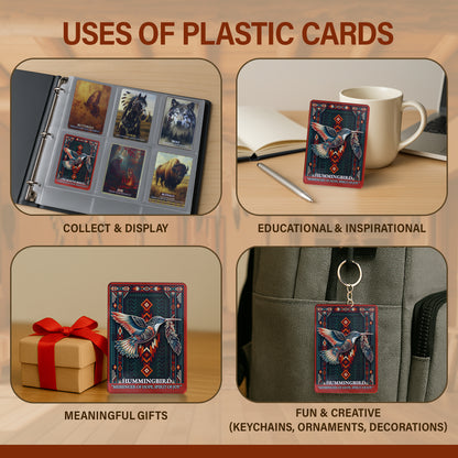Set of 10 Sacred Animal Plastic Cards – Premium Two-Sided 2.5"x3.5" – 0.1" Thick Durable Plastic