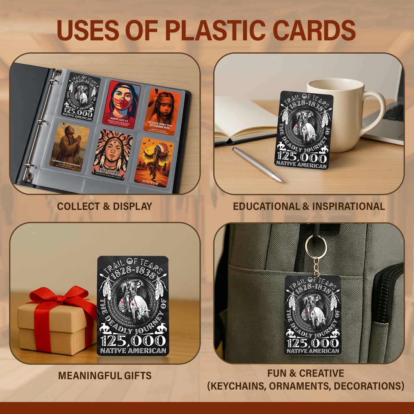 Set of 10 Events & Holidays Plastic Cards –– Premium Two-Sided 2.5"x3.5" - 0.1" Thick Durable Plastic