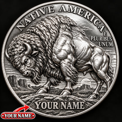 NATIVE AMERICAN HERITAGE THE SPIRIT OF THE BUFFALO - Personalized 3D Printing Pocket Hug