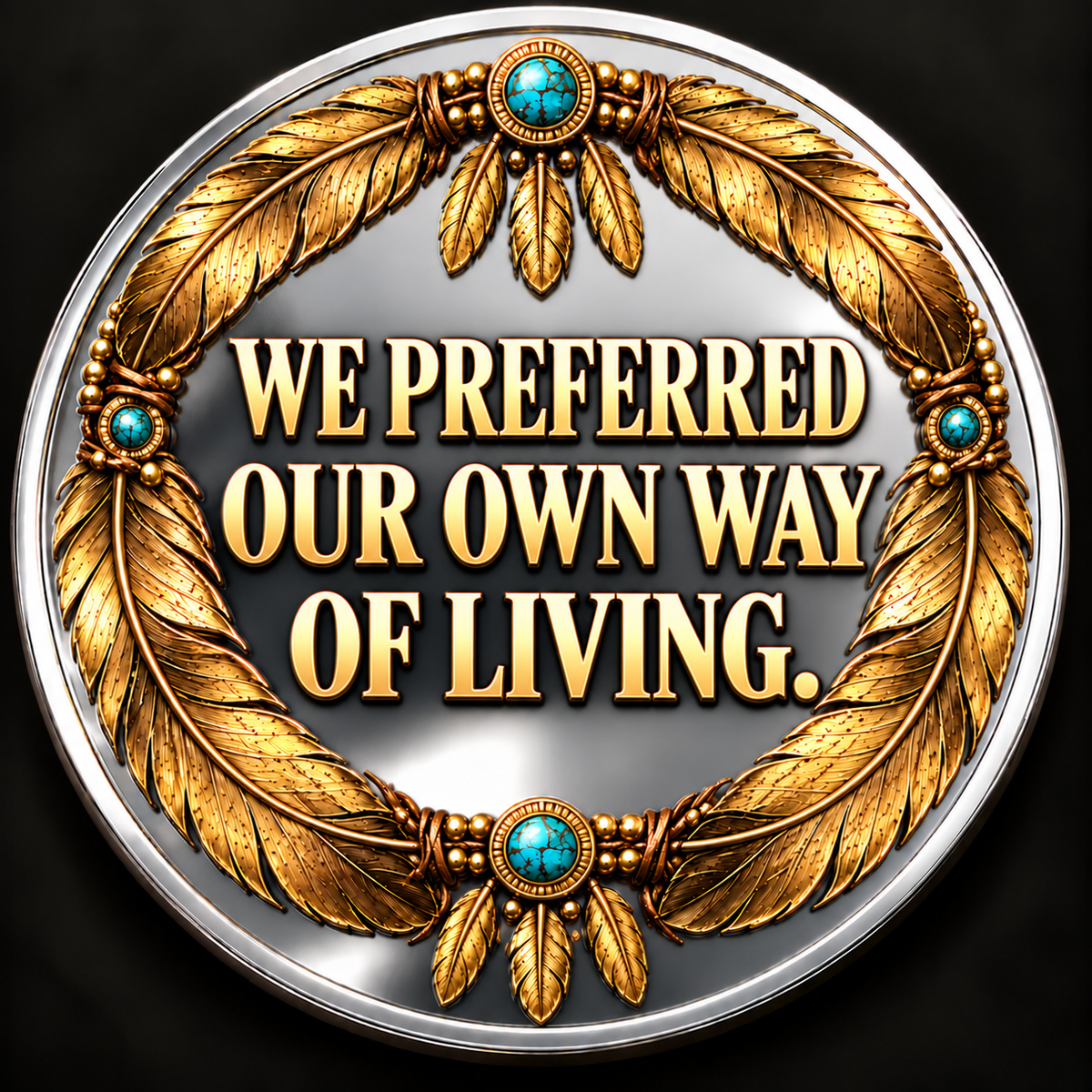 Crazy Horse Lakota Coin Native American Heritage Keepsake Inspirational Quote Gift  - Personalized 3D Printing Pocket Hug