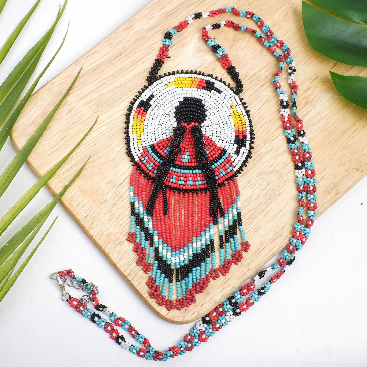 Indigenous Women Pattern Beaded Handmade Earrings For Women