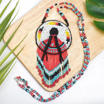 Handmade Beaded Handprint Necklace