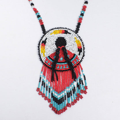 Premium MMIW Handmade Beaded Necklace Long Native American Style for Women