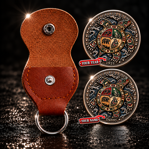 Turtle Island Medicine Wheel Coin - Personalized 3D Printing Pocket Hug