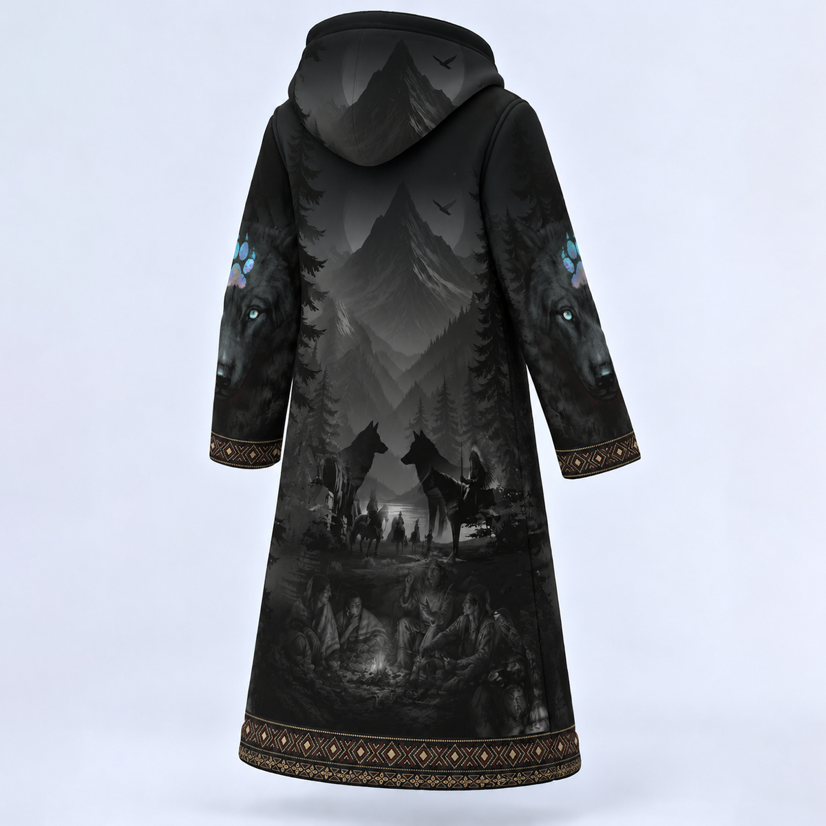 Dream Cloak - 3D Native Spirit Artwork, Blue Eyes Wolf Totem