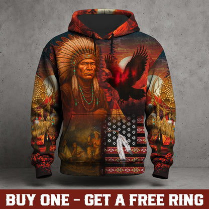 Echoes of the Ancestors – The Chief Spirit 3D Hoodie, Honoring Native Roots