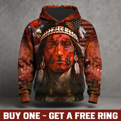 Echoes of the Ancestors – The Chief Spirit 3D Hoodie, Honoring Native Roots