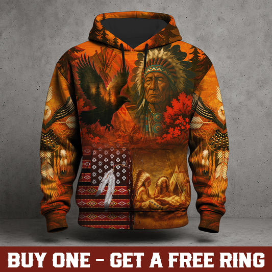 Echoes of the Ancestors – The Chief Spirit 3D Hoodie, Honoring Native Roots