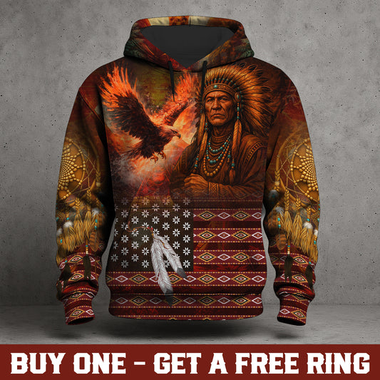 Echoes of the Ancestors – The Chief Spirit 3D Hoodie, Honoring Native Roots
