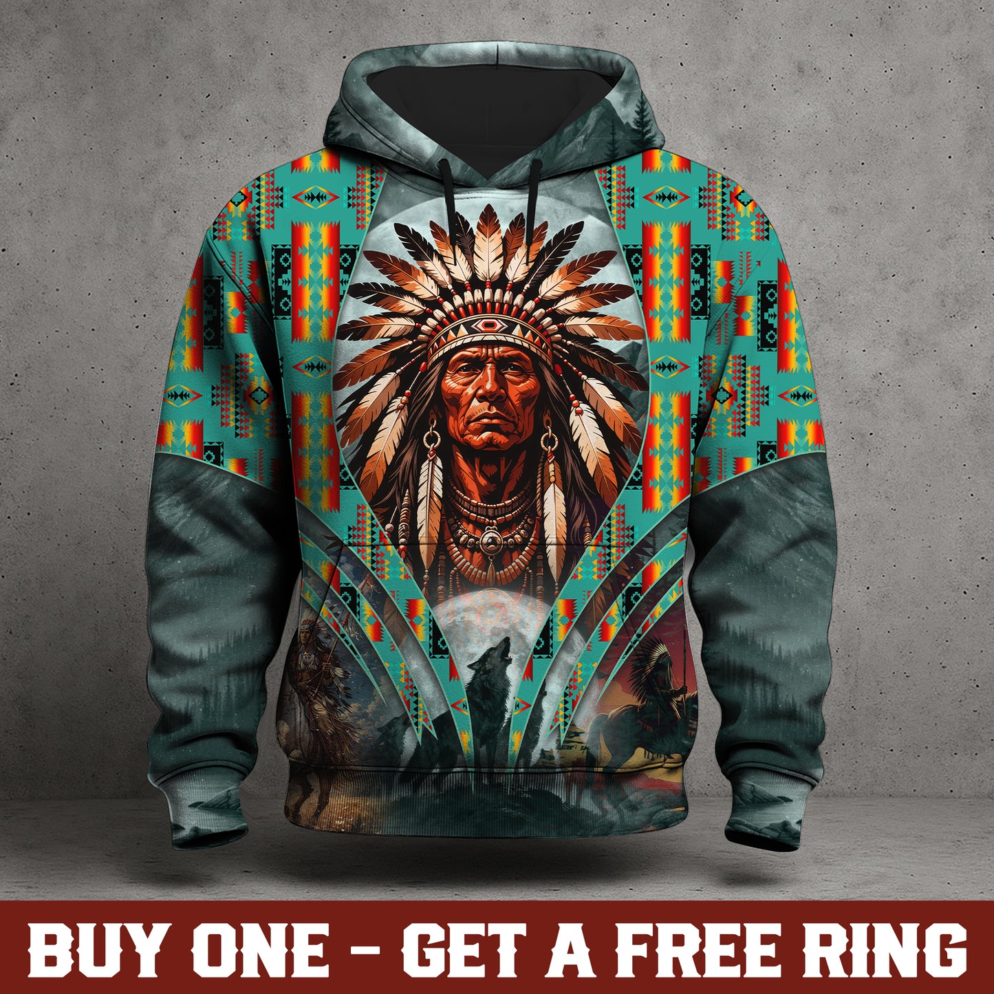 Native American Chief Hoodie – Tribal Spirit Heritage All Over Print Hoodie