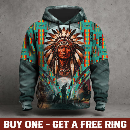 Native American Chief Hoodie – Tribal Spirit Heritage All Over Print Hoodie