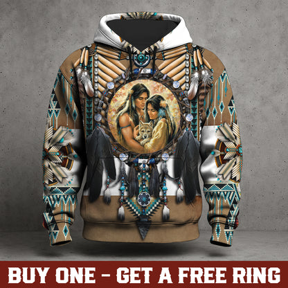 Feather Native Motifs 3D Hoodie WCS
