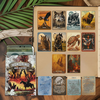 Set of 10 Sacred Animal Plastic Cards – Premium Two-Sided 2.5"x3.5" – 0.1" Thick Durable Plastic