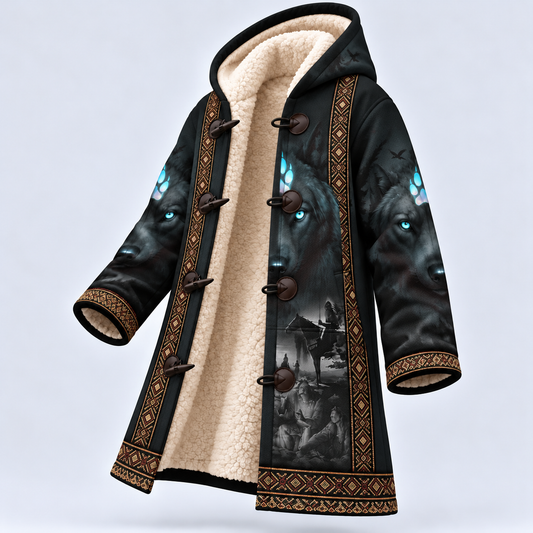 Dream Cloak - 3D Native Spirit Artwork, Blue Eyes Wolf Totem