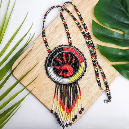 Indigenous Women Inspired Handmade Beaded Wire Pendant Necklace