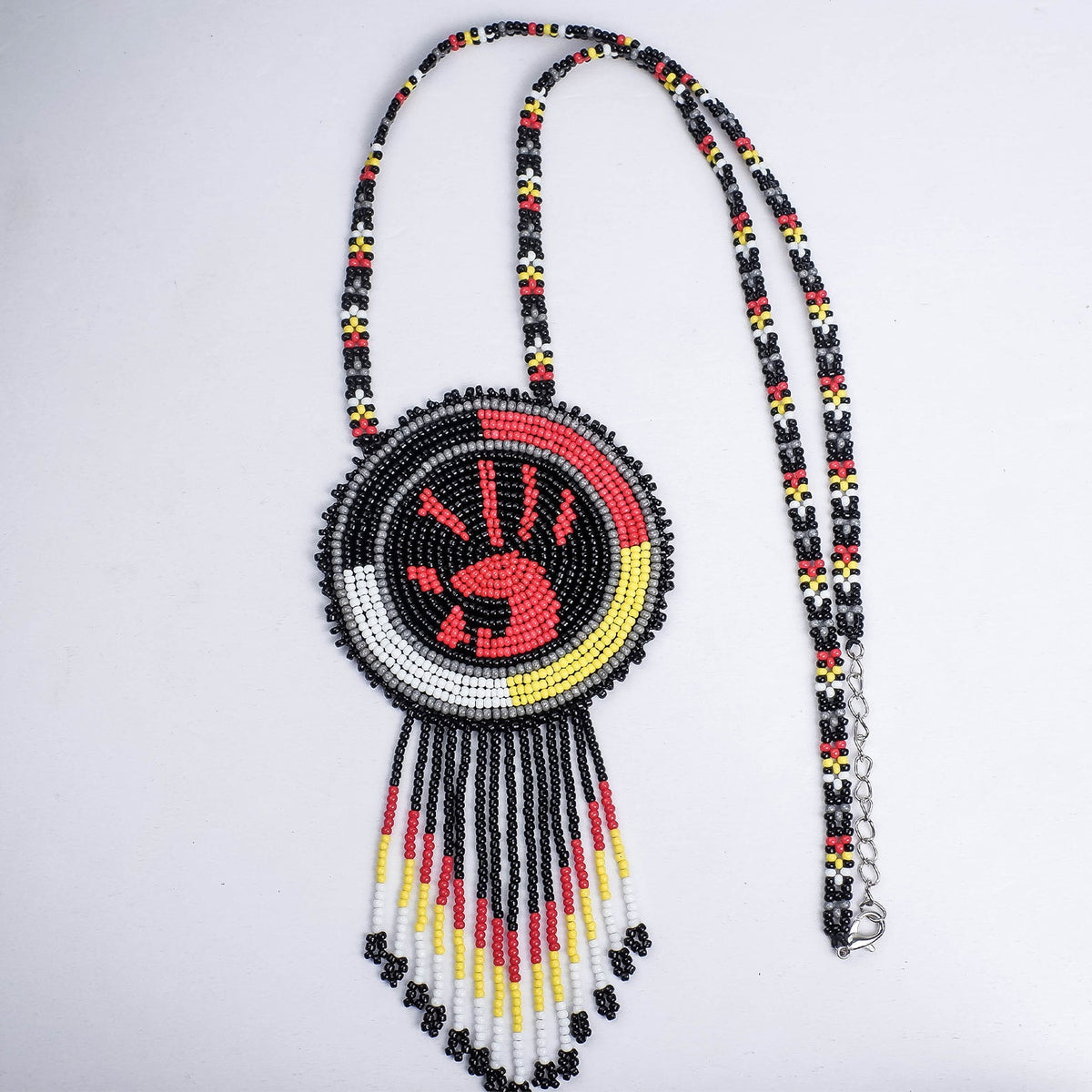 MMIW Handprint Beaded Choker Necklace Premium Native American Style
