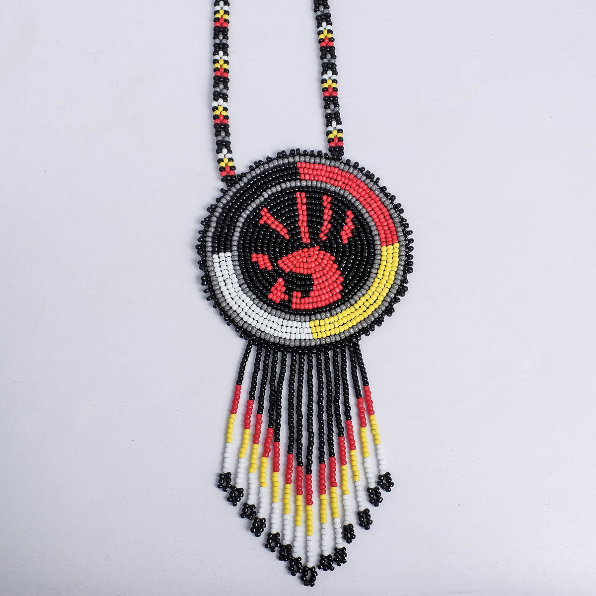 MMIW Handprint Beaded Choker Necklace Premium Native American Style