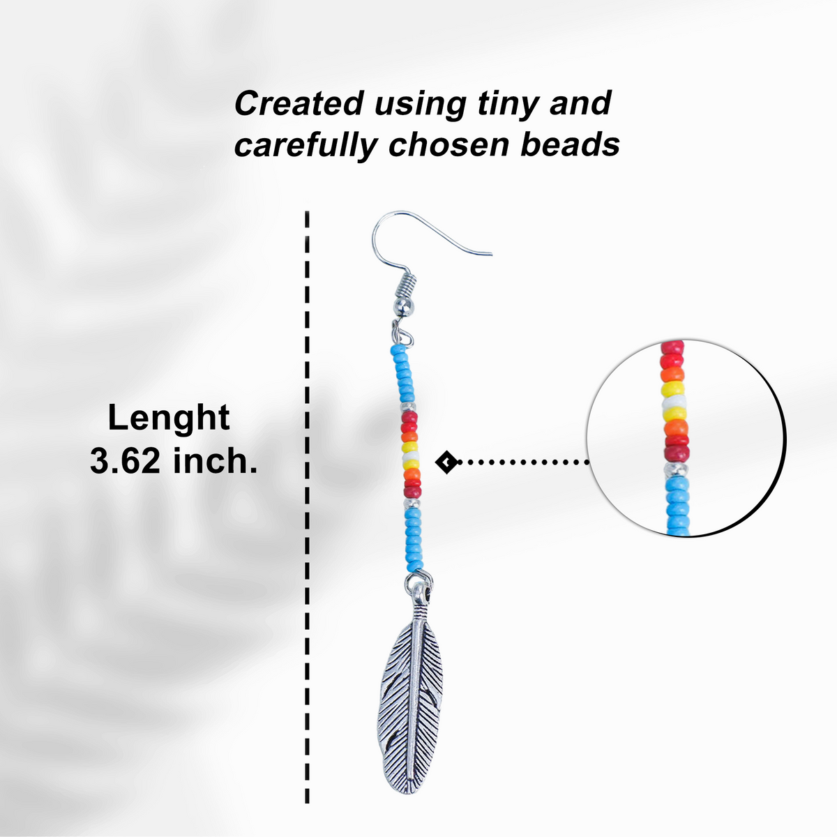 Blue Stick Pattern Beaded Handmade Earrings For Women