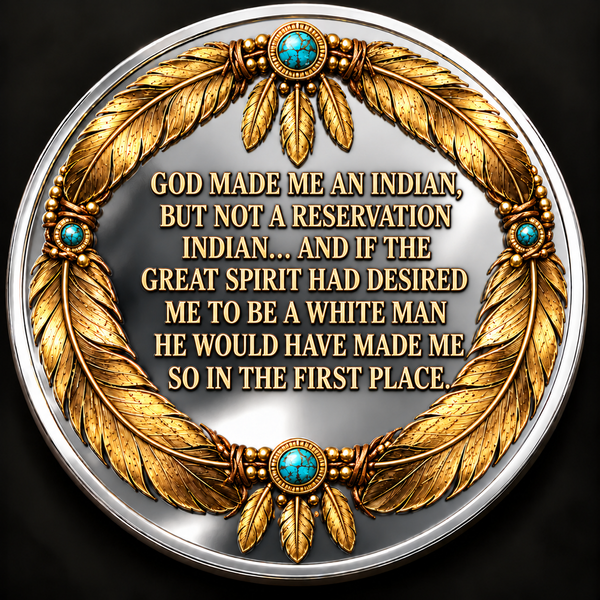 Sitting Bull Lakota Coin, Personalized Name & Year, Native American Heritage Keepsake, Inspirational Quote Gift