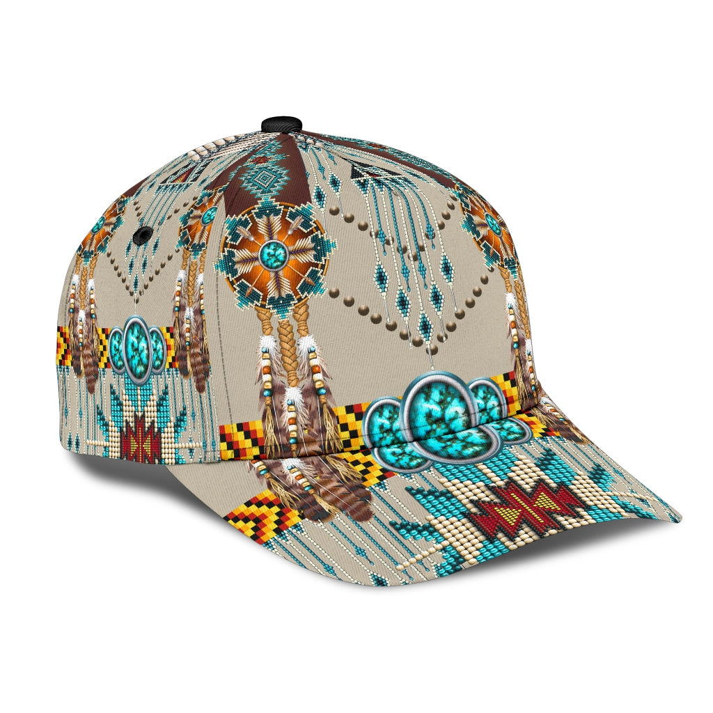 Turquoise Blue Pattern Breastplate Classic Cap